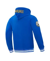 Pro Standard Men's Blue Milwaukee Bucks 2024/25 City Edition Chenille Applique Pullover Hoodie