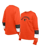 New Era Women's Orange Baltimore Orioles Gameday Crewneck Sweatshirt