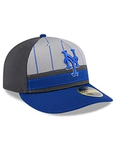 New Era Men's Gray/Royal York Mets 2025 Batting Practice Low Profile 59FIFTY Fitted Hat