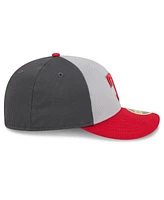 New Era Men's Gray/Red Texas Rangers 2025 Batting Practice Low Profile 59FIFTY Fitted Hat