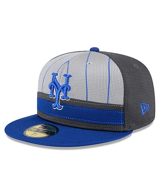 New Era Men's Gray/Royal York Mets 2025 Batting Practice 59FIFTY Fitted Hat