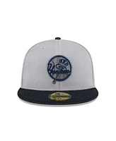 New Era Men's Gray/Navy York Yankees 2025 Batting Practice 59FIFTY Fitted Hat