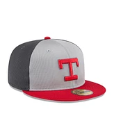 New Era Men's Gray/Red Texas Rangers 2025 Batting Practice 59FIFTY Fitted Hat