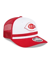 New Era Men's White/Red Cincinnati Reds 2025 Batting Practice 9SEVENTY Stretch-Snap Trucker Hat