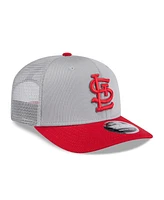 New Era Men's Gray/Red St. Louis Cardinals 2025 Batting Practice 9SEVENTY Stretch-Snap Trucker Hat