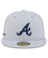 New Era Men's Gray Atlanta Braves 2025 Mlb Clubhouse 59FIFTY Fitted Hat