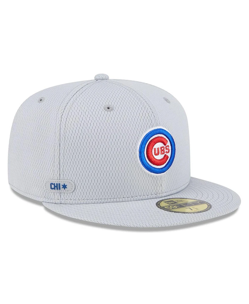 New Era Men's Gray Chicago Cubs 2025 Mlb Clubhouse 59FIFTY Fitted Hat