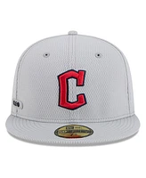 New Era Men's Gray Cleveland Guardians 2025 Mlb Clubhouse 59FIFTY Fitted Hat