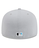 New Era Men's Gray Miami Marlins 2025 Mlb Clubhouse 59FIFTY Fitted Hat
