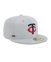 New Era Men's Gray Minnesota Twins 2025 Mlb Clubhouse 59FIFTY Fitted Hat