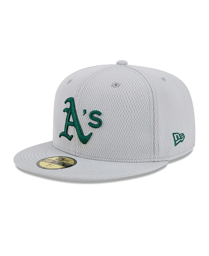 New Era Men's Gray Athletics 2025 Mlb Clubhouse 59FIFTY Fitted Hat