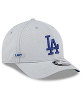 New Era Men's Gray Los Angeles Dodgers 2025 Mlb Clubhouse 9FORTY M-Crown Adjustable Hat