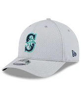 New Era Men's Gray Seattle Mariners 2025 Mlb Clubhouse 9FORTY M-Crown Adjustable Hat