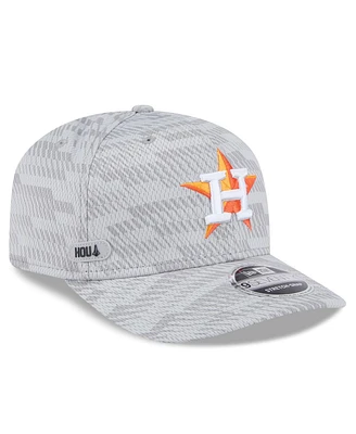 New Era Men's Gray Houston Astros 2025 Mlb Clubhouse 9SEVENTY Stretch-Snap Hat