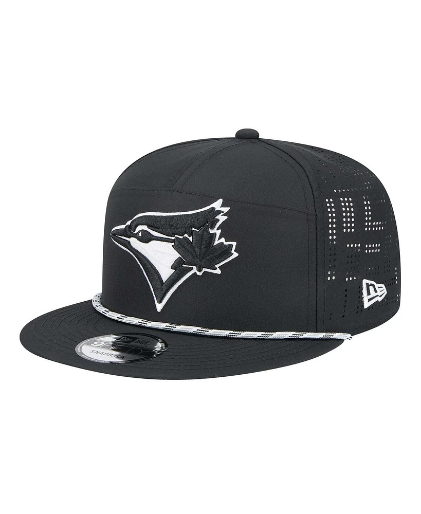 New Era Men's Black Toronto Blue Jays Laser Cut 9FIFTY Snapback Hat