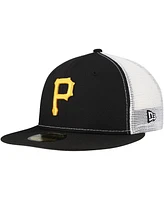 New Era Men's Black Pittsburgh Pirates Team Color 59FIFTY Trucker Fitted Hat