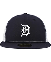 New Era Men's Navy Detroit Tigers Team Color 59FIFTY Trucker Fitted Hat