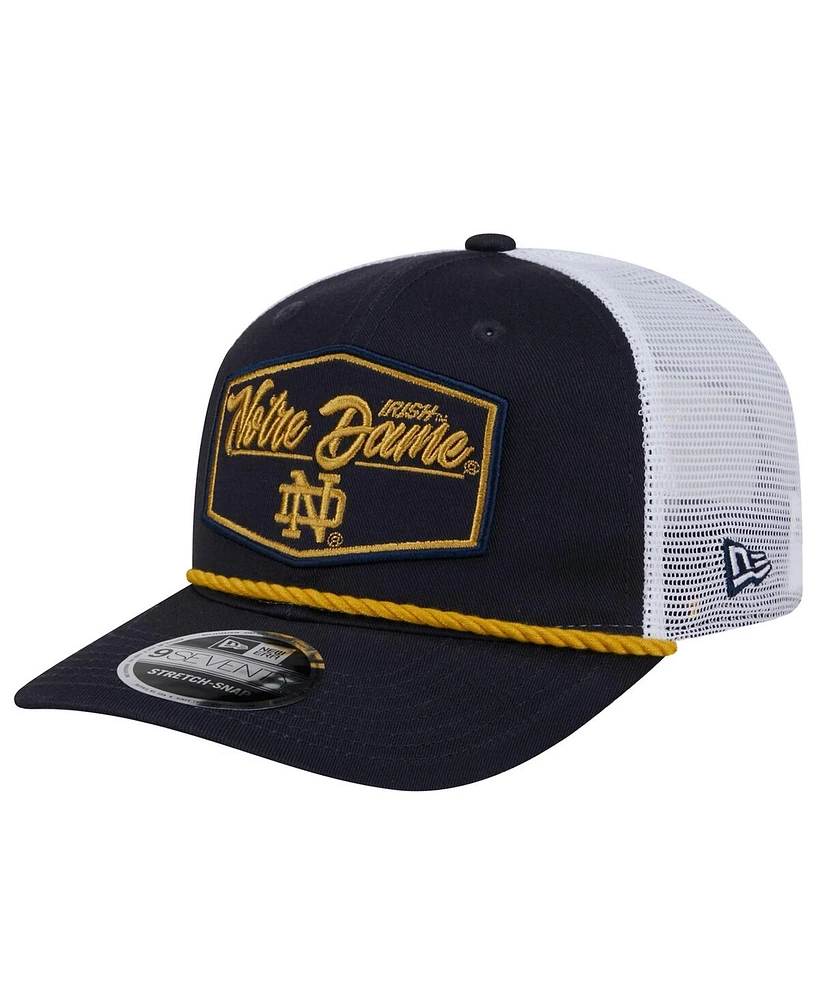 New Era Men's Navy Notre Dame Fighting Irish 9SEVENTY Stretch-Snap Adjustable Hat