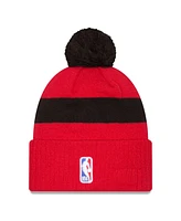 New Era Men's Red Miami Heat 2024/25 City Edition Cuffed with Pom Knit Hat