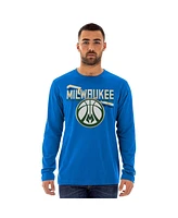 New Era Men's Royal Milwaukee Bucks 2024/25 City Edition Long Sleeve T-Shirt