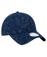 New Era Women's Navy Atlanta Braves Tonal Floral 9TWENTY Adjustable Hat