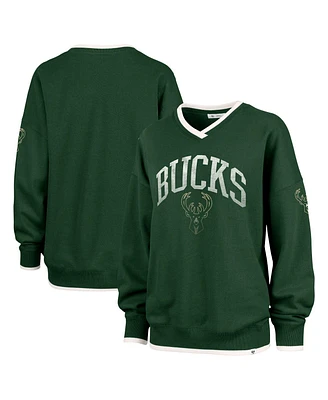 '47 Brand Women's Hunter Green Milwaukee Bucks Rise Pack Daze '80s Oversize Pullover Sweatshirt