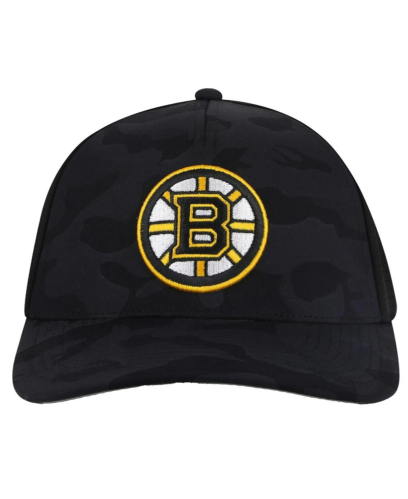 American Needle Men's Black Boston Bruins Valin Camo Super Tech Vented Adjustable Hat