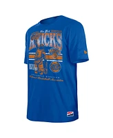 New Era Men's Blue York Knicks Enzyme Wash Oversized T-Shirt