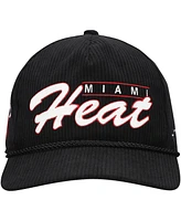 '47 Brand Men's Black Miami Heat Double Header Sidepatch Cord Hitch Adjustable Hat