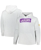 Fanatics Men's Ash Los Angeles Lakers Big Tall Raglan Tri-Blend Pullover Hoodie
