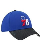 New Era Men's Royal/Black Philadelphia 76ers Sport Night Visor Hit 39THIRTY Flex Hat