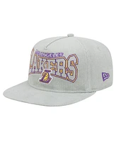 New Era Men's Gray Los Angeles Lakers Throwback Corduroy Golfer Snapback Hat