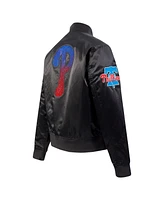 Pro Standard Women's Black Philadelphia Phillies Rhinestone Satin Full-Snap Jacket