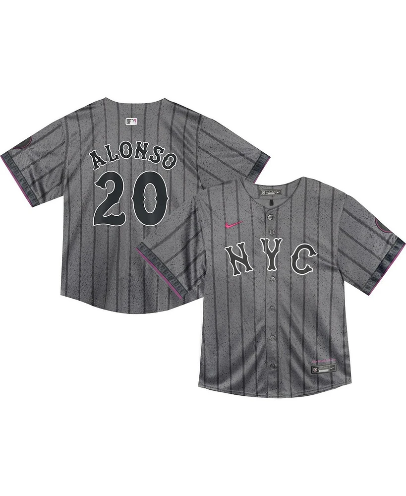 Nike Baby Boys and Girls Pete Alonso Graphite New York Mets 2024 City Connect Limited Player Jersey