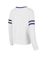 Concepts Sport Women's White Los Angeles Lakers Borough Pullover Sweatshirt