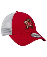 New Era Men's Red Maryland Terrapins Trucker 9FORTY Adjustable Hat