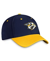 Fanatics Men's Navy/Gold Nashville Predators Authentic Pro Rink Two-Tone Flex Hat