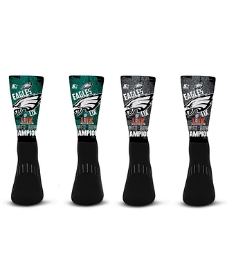 Starter Big Boys and Girls Philadelphia Eagles Super Bowl Lix Champions Party Blackout Crew Socks, Set of 2