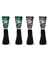 Starter Big Boys and Girls Philadelphia Eagles Super Bowl Lix Champions Party Blackout Crew Socks, Set of 2