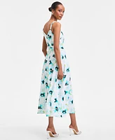 INC Women's Printed Braided-Strap Midi Dress, Exclusively at Macy's