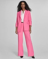 Calvin Klein Womens One Button Blazer Belted Wide Leg Pants