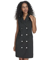 Calvin Klein Women's Pinstripe Double Breasted Blazer Dress