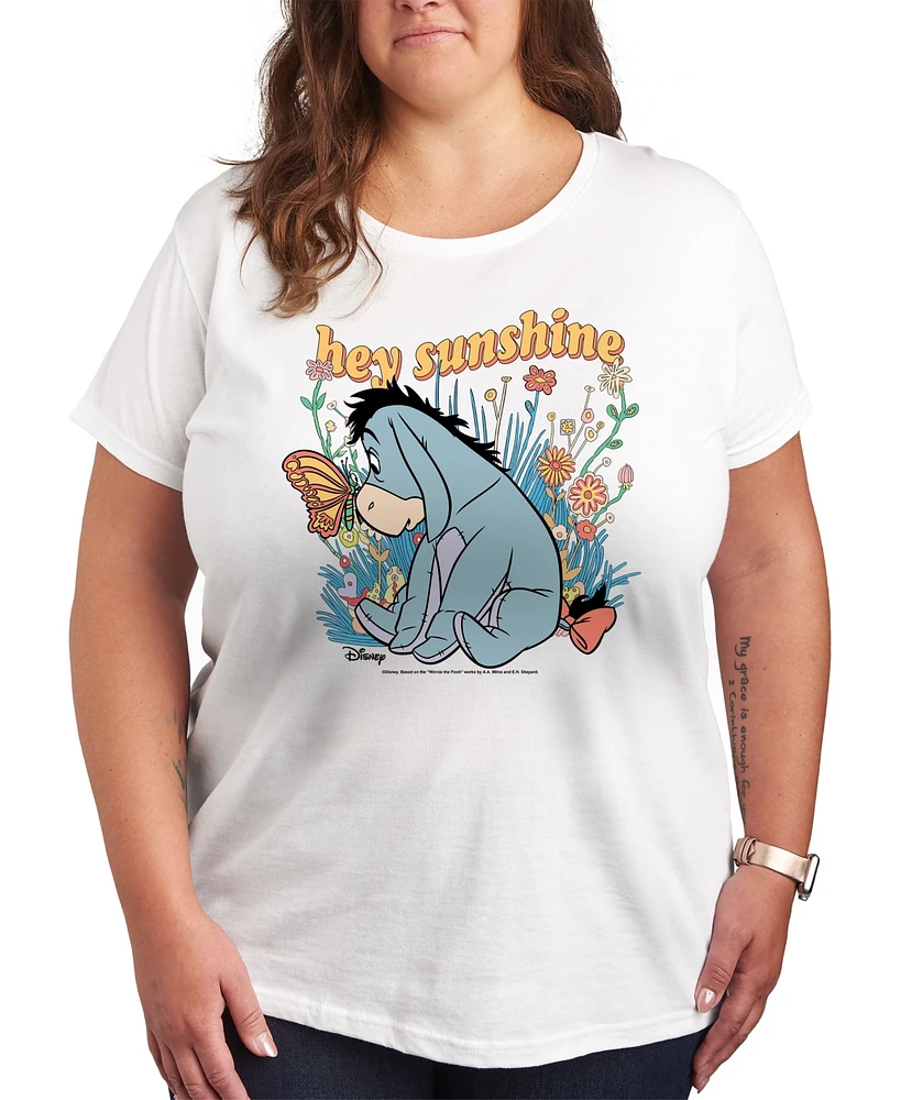 Hybrid Apparel Trendy Plus Winnie The Pooh Hey Sunshine Graphic Crew Neck T-Shirt