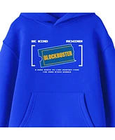 Blockbuster Boys Be Kind, Rewind, Comfort Food Adult Royal Blue Hoodie-xl