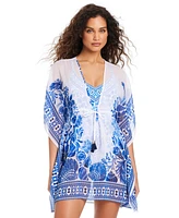 Beyond Control Women's Sea Life V-Neck Caftan Cover-Up