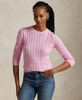 Polo Ralph Lauren Women's Cable-Knit Cotton Crewneck Sweater