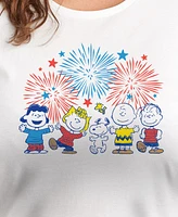 Hybrid Apparel Trendy Plus Peanuts 4th of July Fireworks Graphic Crew Neck T-Shirt