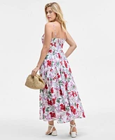 On 34th Womens Floral Shadow Strappy Maxi Dress Crochet Clutch Pathina Sandals Bracelets Drop Earrings Exclusively At Macys