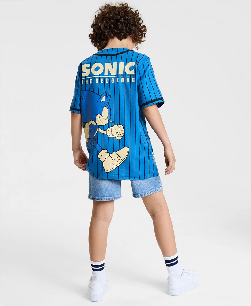 Sonic Little & Big Boys Let's Roll Baseball Jersey Shirt