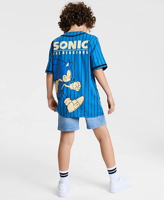 Sonic Little & Big Boys Let's Roll Baseball Jersey Shirt